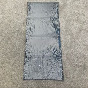 Holiday time metallic Crome silver sequin Christmas dining table runner decor